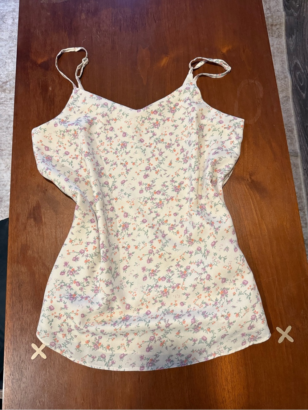 Pink Rose Cream Floral Flowing Camisole
